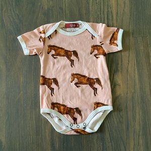 Milk barn Organic One Piece - Pink Horse
